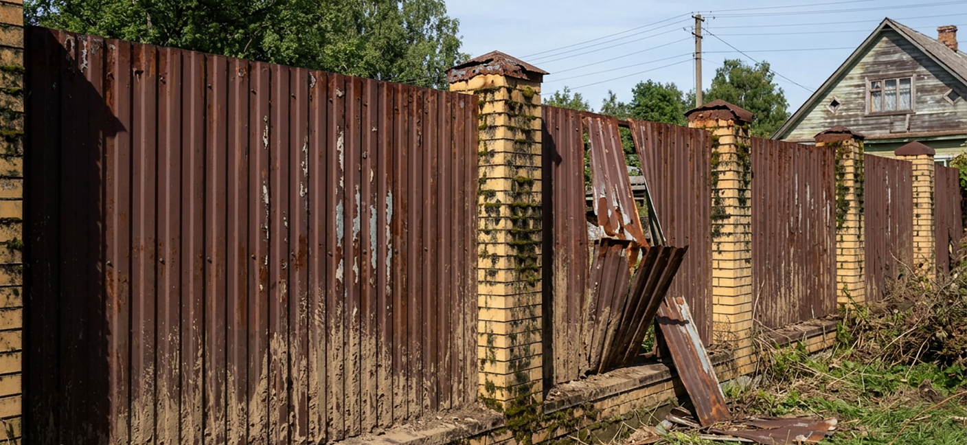Old Rusted Fence Background